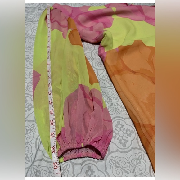 NWT Trina Turk Admirable Floral-Print One Shoulder Mini Dress Pink/Orange Size 4 - Picture 7 of 9